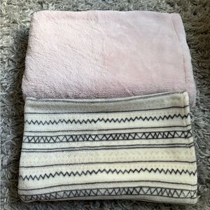 Cozy Pink and Patterned Throw Blanket